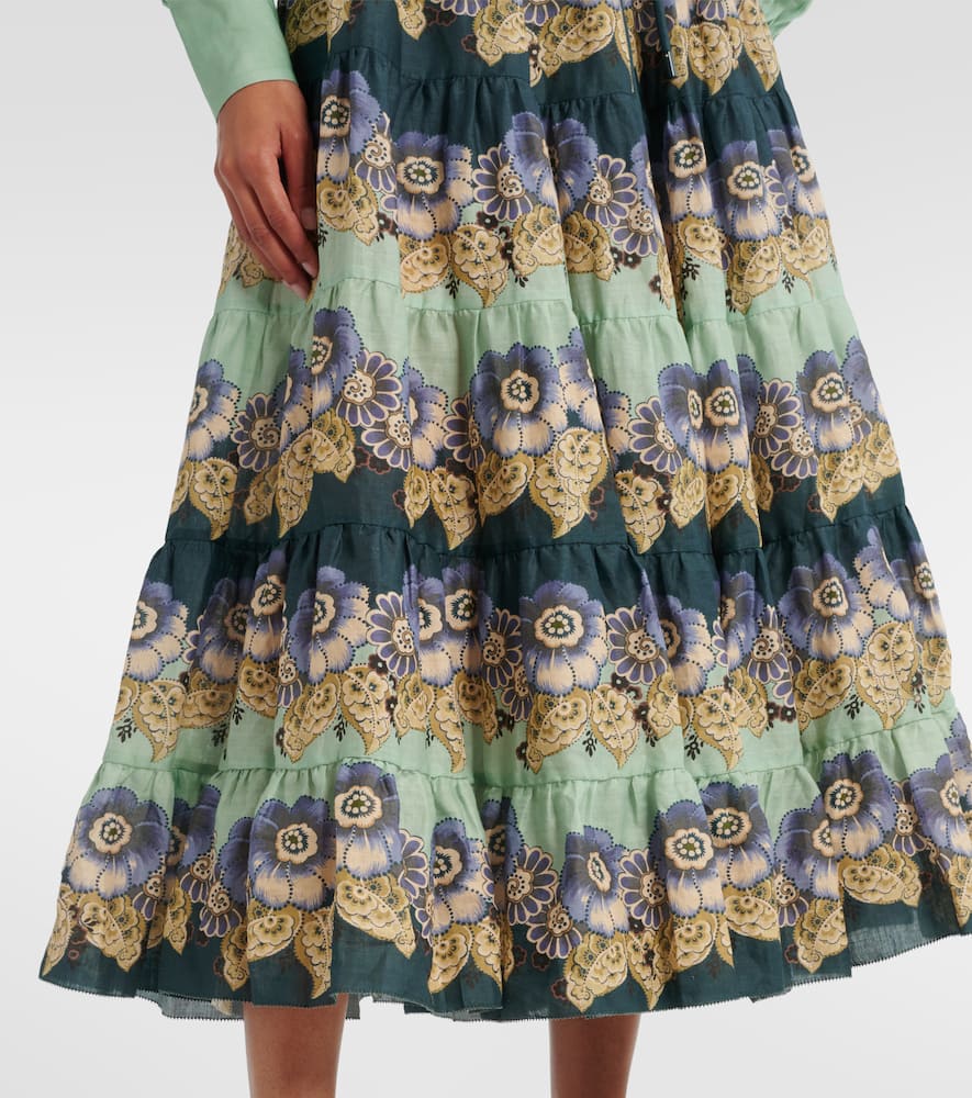 Alémais Madalena floral ramie shirt dress
