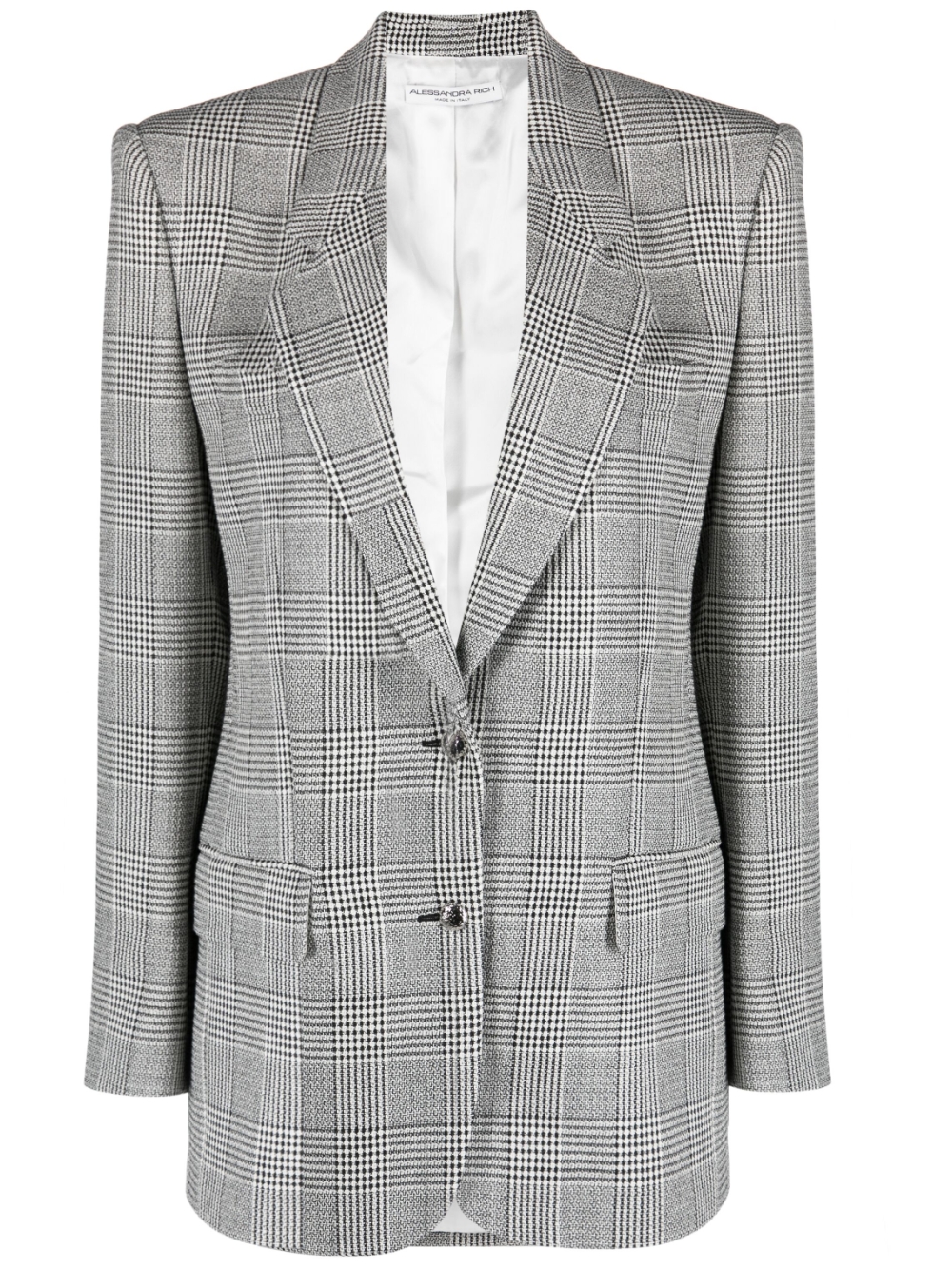 Prince of Wales check single-breasted blazer - Black