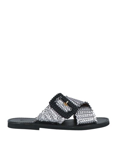 Woman Sandals Silver Size 6 Textile fibers