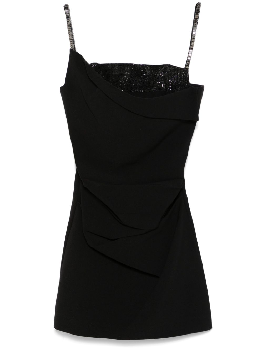 Embellished crepe mini dress - Black