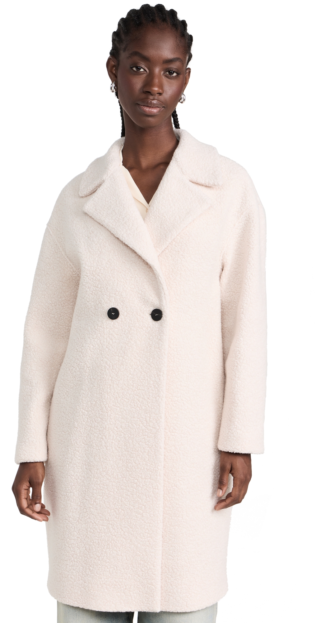 Dropped Shoulder Bouclé Coat