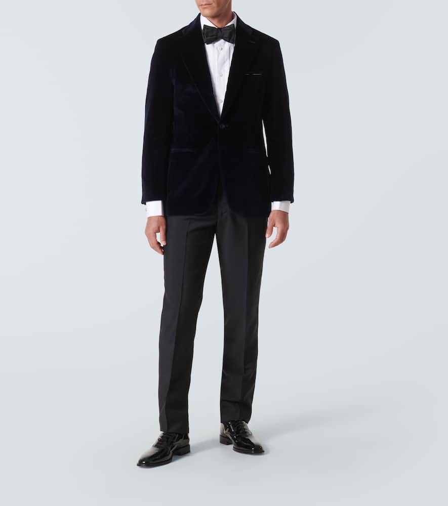 Pleated cotton tuxedo shirt