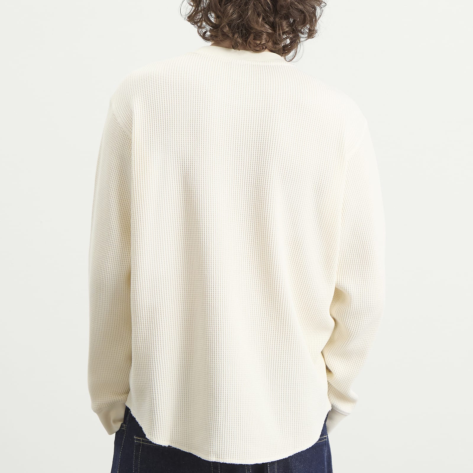 Men's Dylan Long Sleeve Waffle T-Shirt in Ivory