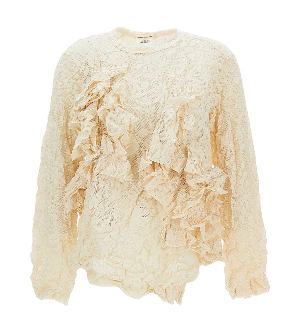 Ivory Ruffled None Top