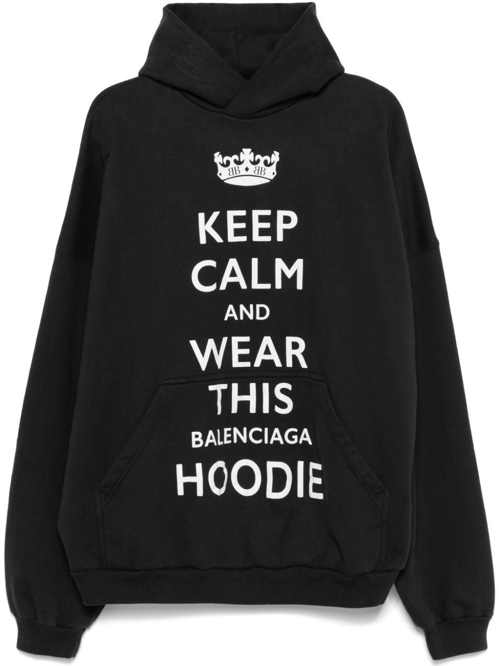 Text-print hoodie - Black