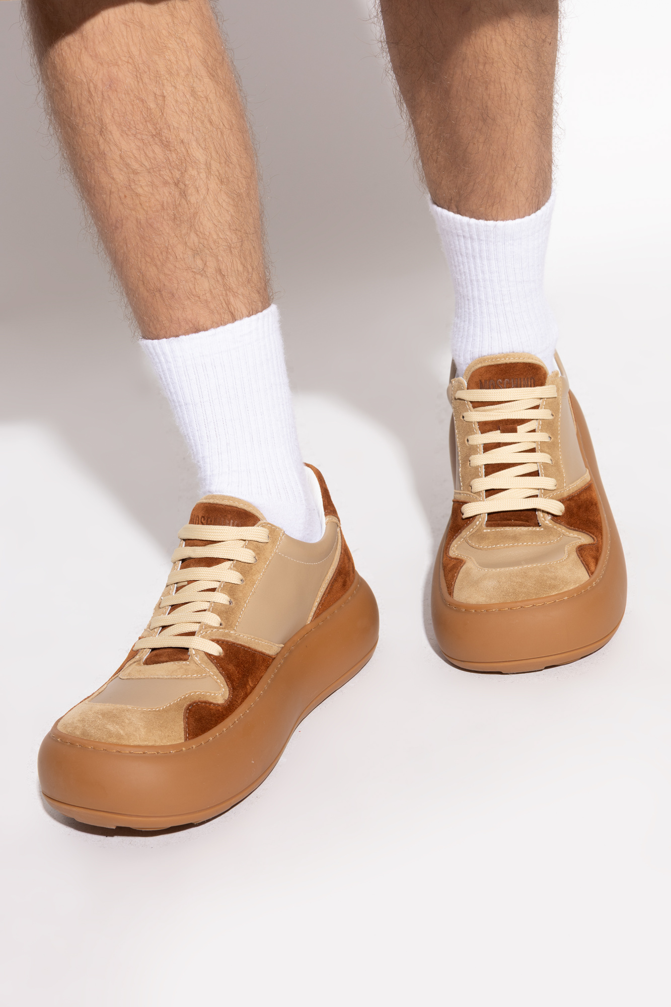 Leather Sports Shoes, Men's, Brown