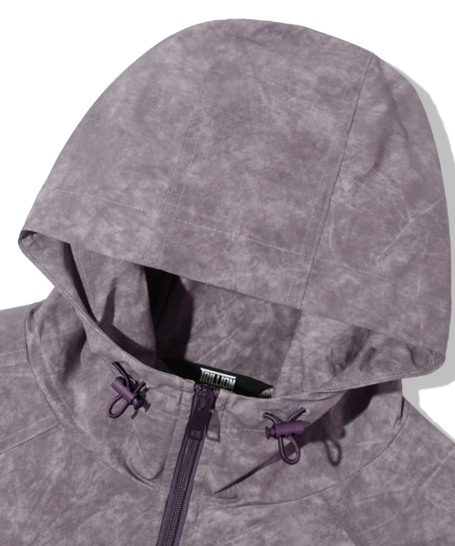 Pigment Dyed Hooded Zip-Up Windbreaker_Purple