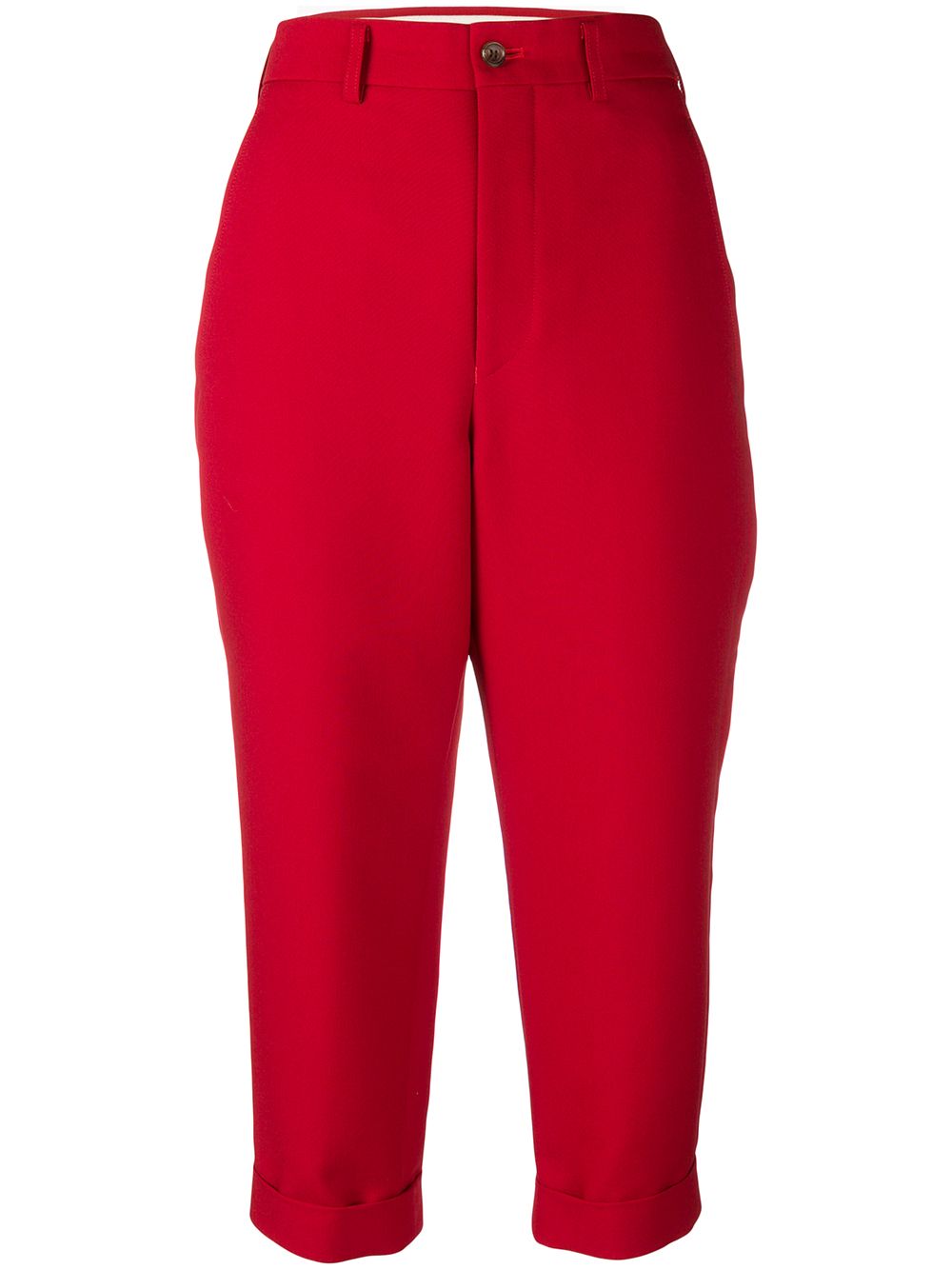 Cropped skinny trousers - Red