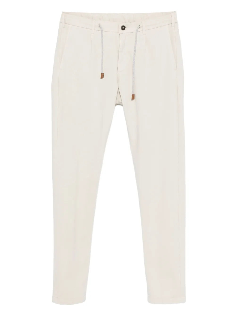 Drawstring-Waist Trousers — Beige