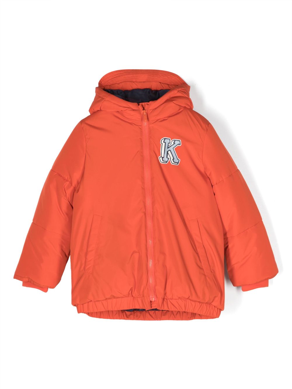 Logo-print hooded jacket - Orange