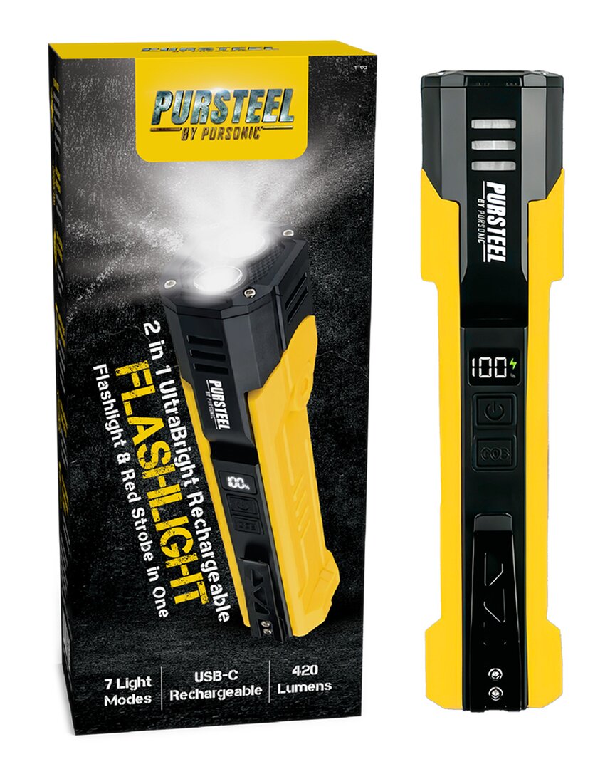 2-in-1 Ultrabright Rechargeable Flashlight & Red Strobe