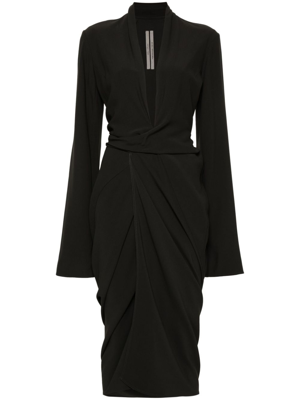 Tie-fastening crepe wrap dress - Green