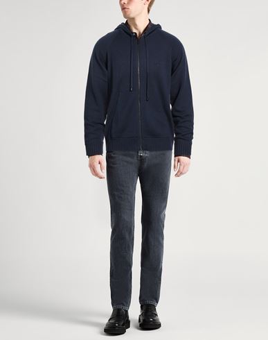 Man Cardigan Blue Size 36 Merino Wool