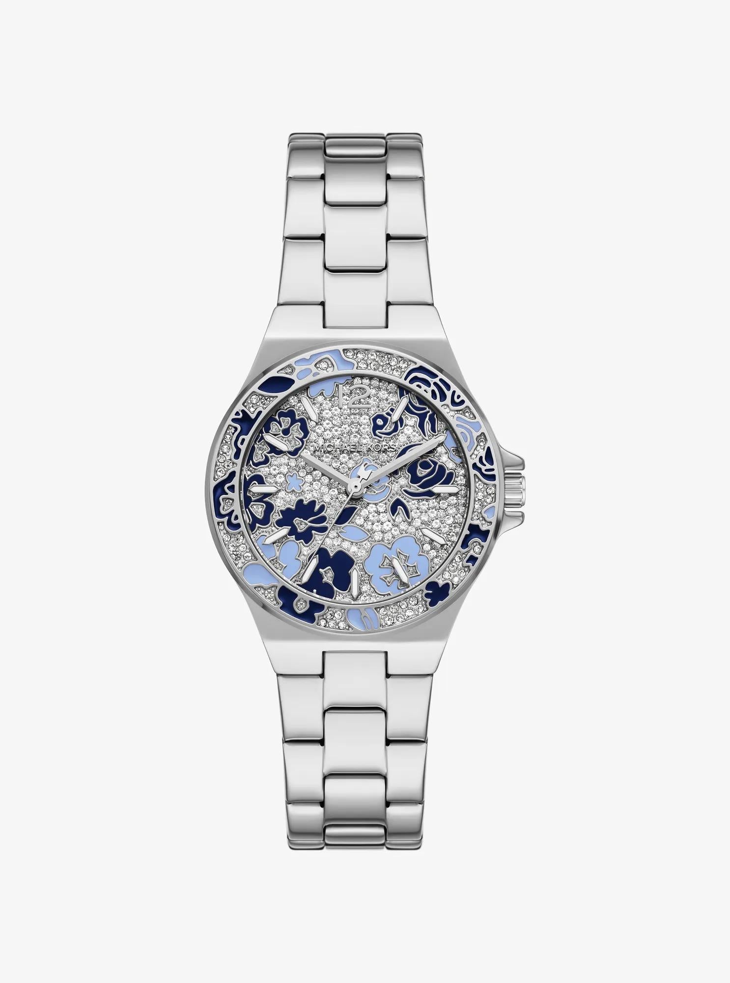 Mini Lennox Pavé Silver-Tone Watch