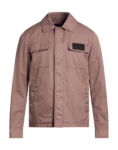 Man Shirt Light brown Size 38 Cotton, Polyester, Polyamide