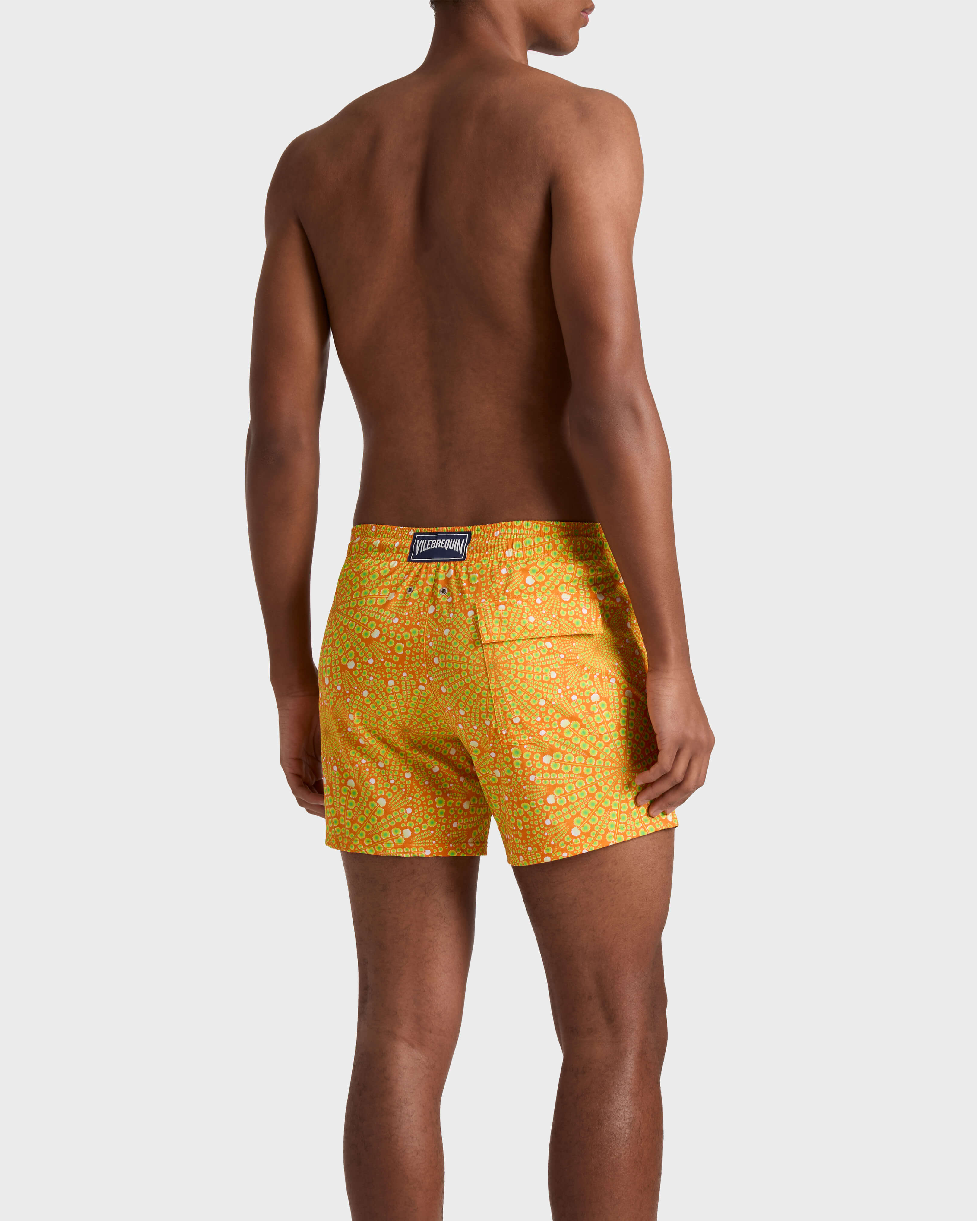 Vilebrequin - Men Stretch Short Swim Shorts Mosaic Urchin - Swimwear - Monrise - Orange