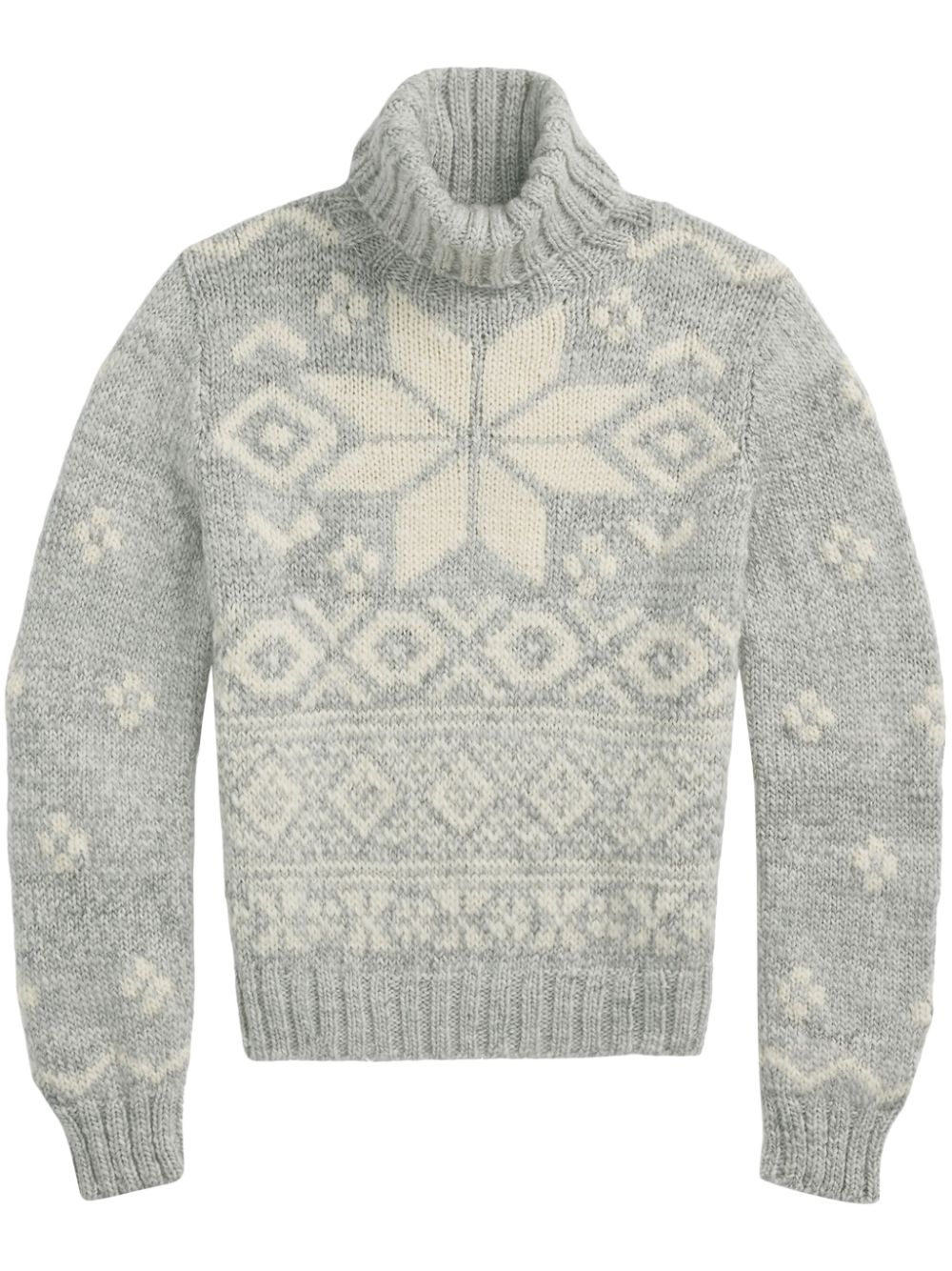 Snowflake-intarsia jumper - Grey