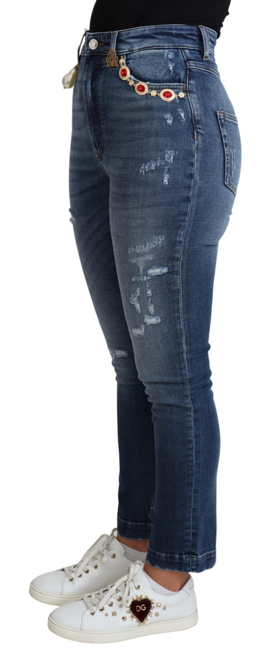 Embellished Skinny Jeans — Blue