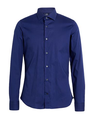 Man Shirt Blue Size 15 Cotton, Elastane
