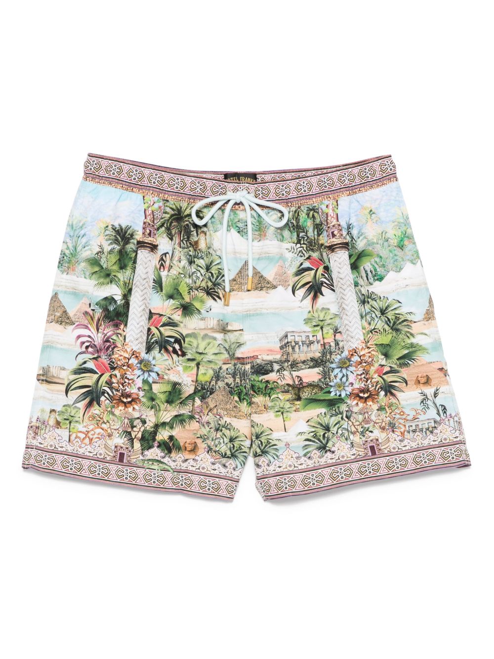 Views of the Valley-print swim shorts - Green