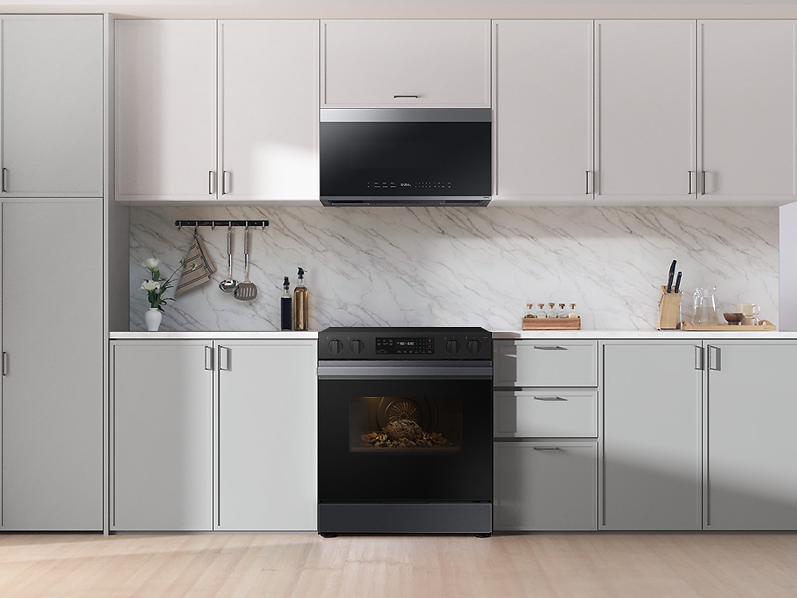 Bespoke 6.3 cu. ft. Smart Slide-In Electric Range with Precision Knobs in Matte Black Steel(NSE6DG8100MTAA)