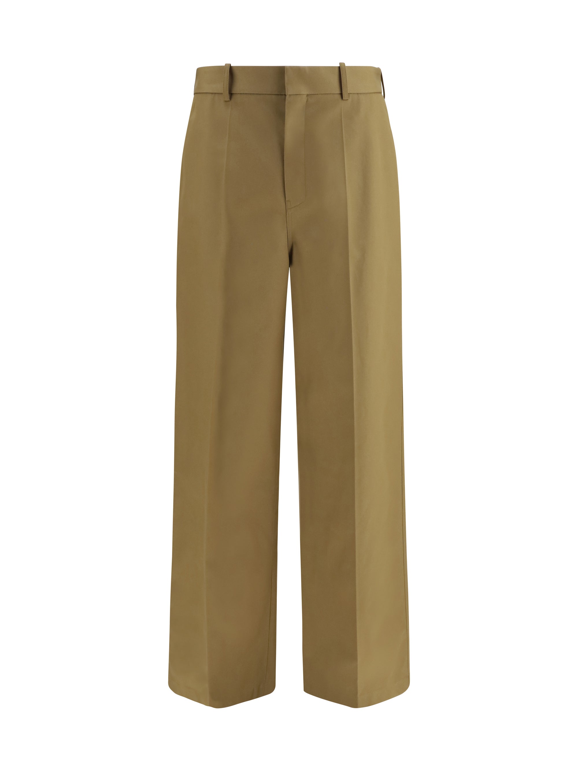 Cotton Twill Chino Pants — Camel