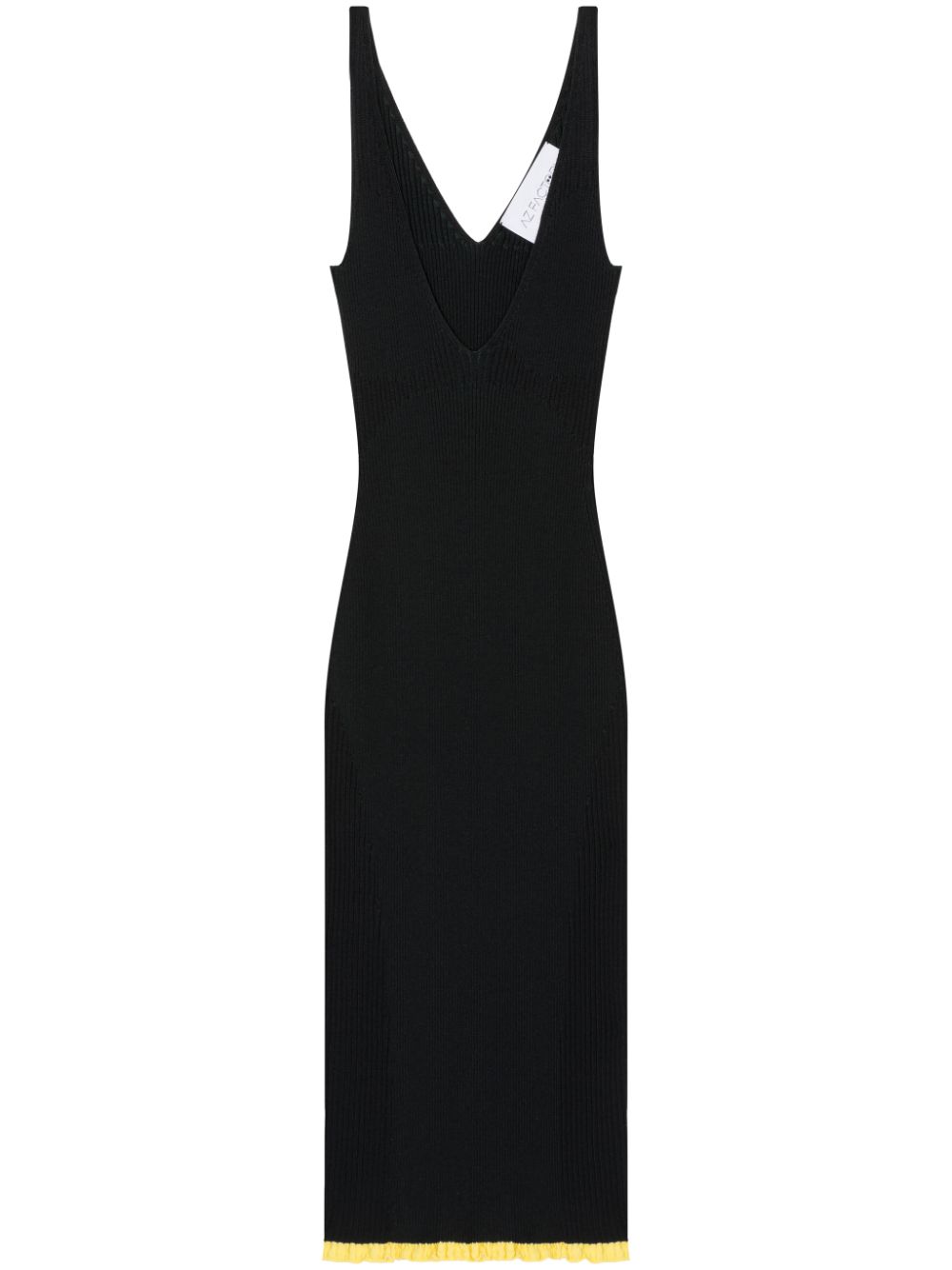X Ester Manas V-neck ribbed midi dress - Black