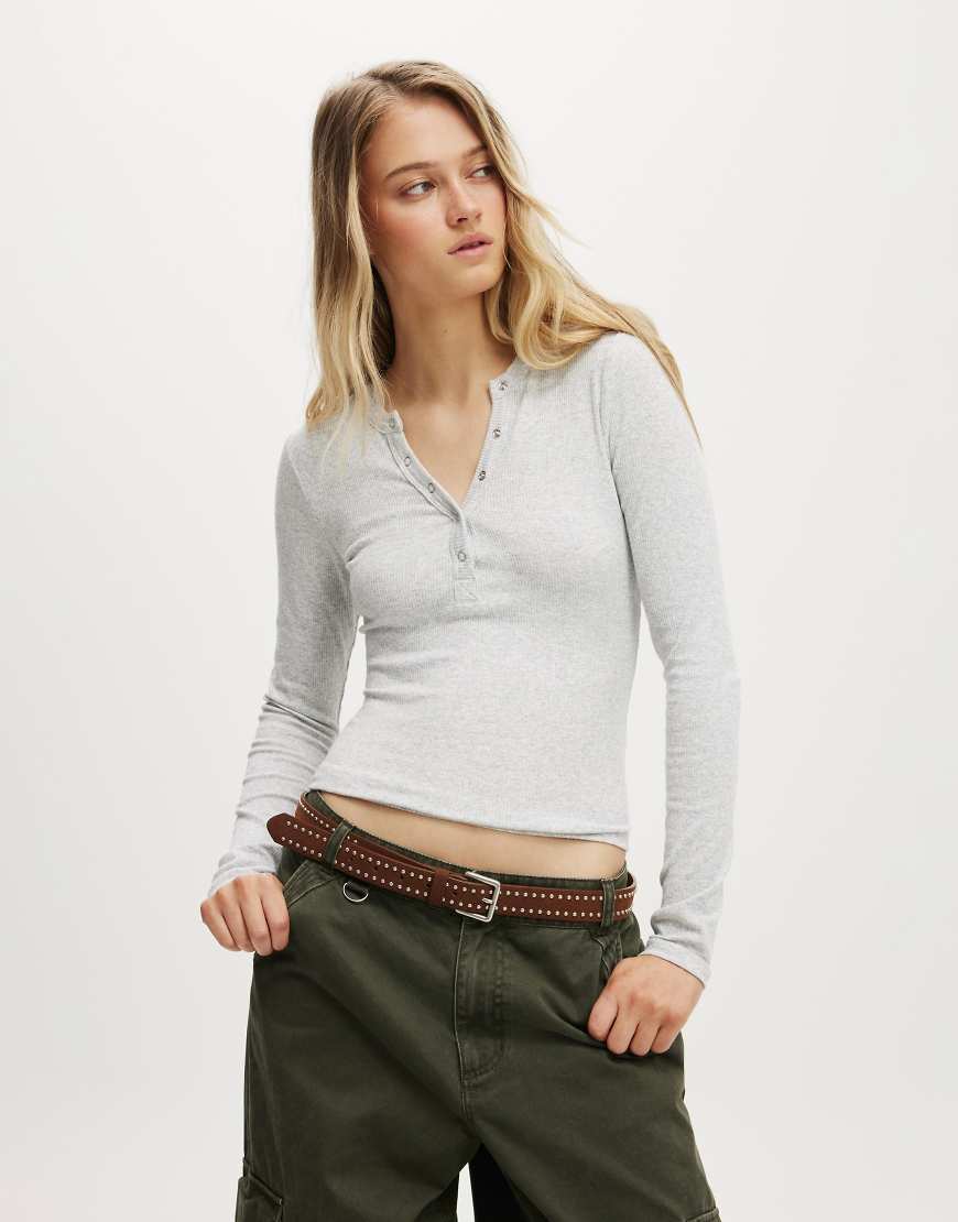 Ryan henley long sleeve in grey