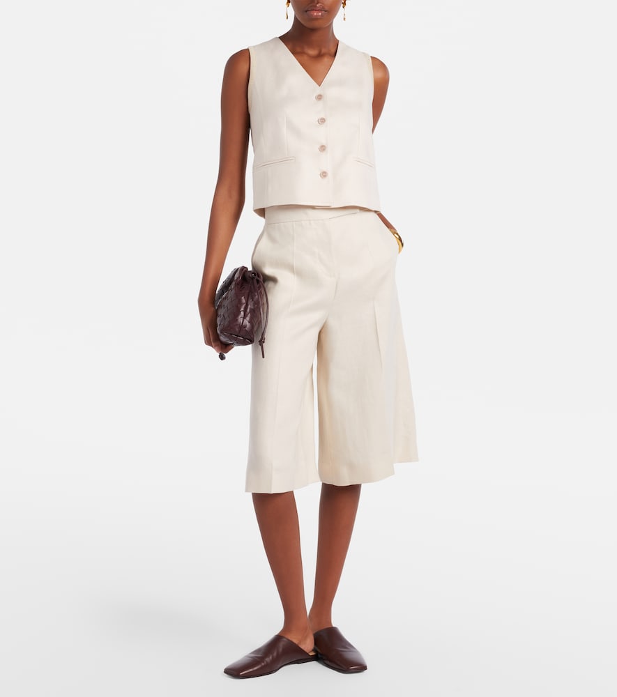 Calibri cable-knit linen vest