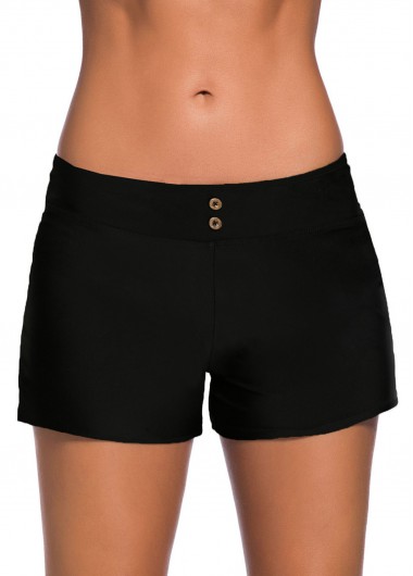 Modlily Low Waisted Plus Black Swim Shorts - 3X
