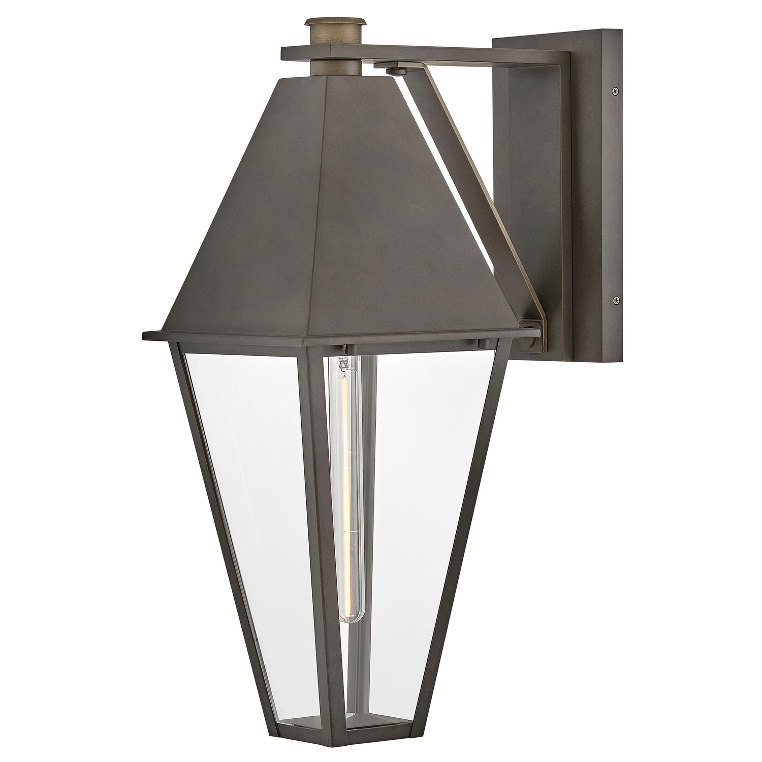 Blackened Brass LED Wall Mount Lantern from the Endsley Collection