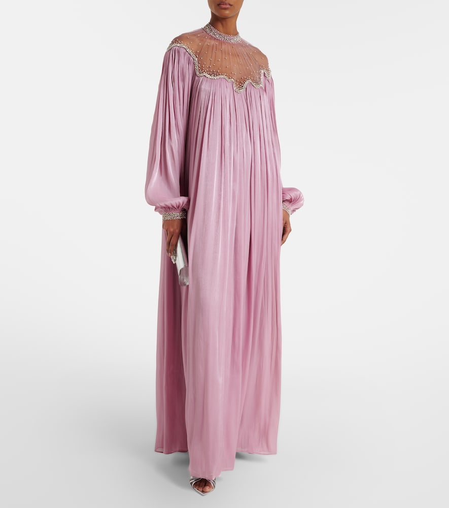 Elline embellished pleated gown
