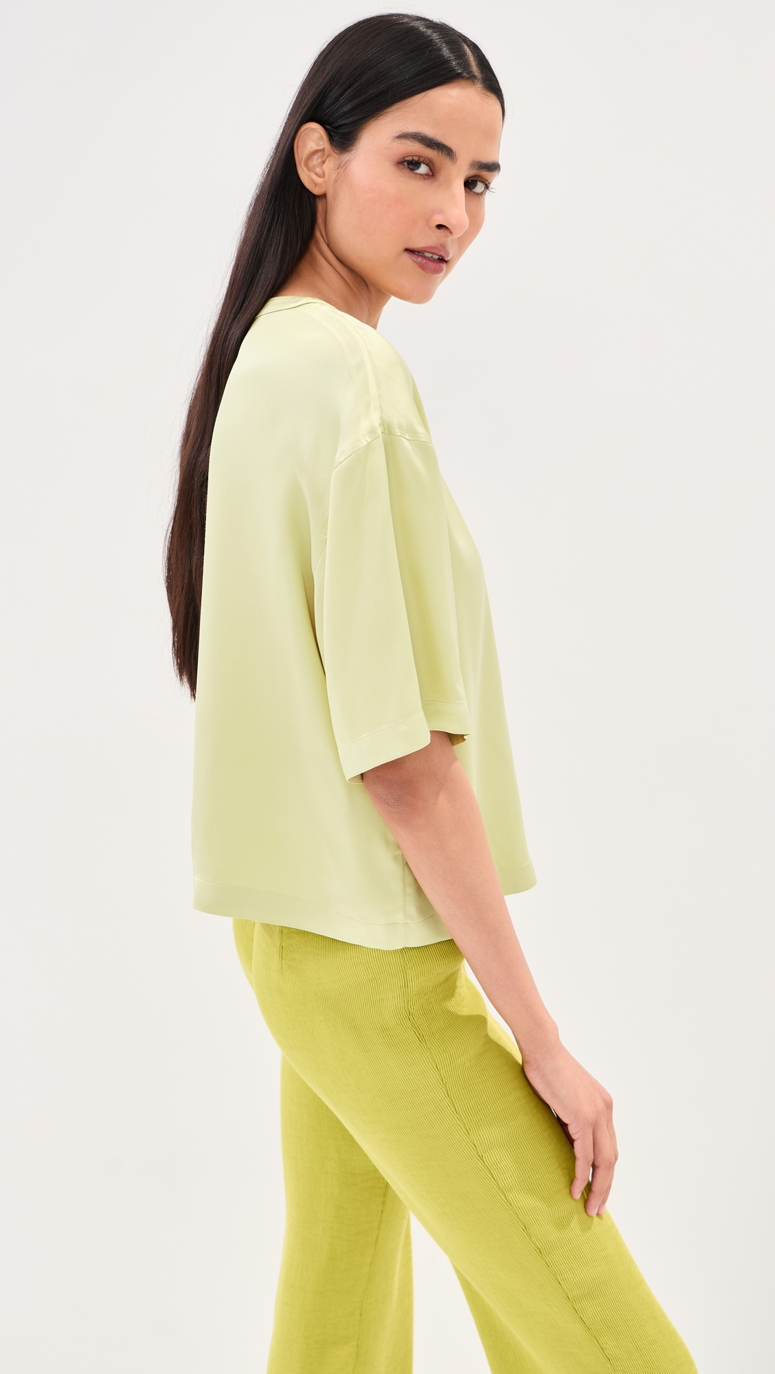 Chandler Satin Tee Honeydew