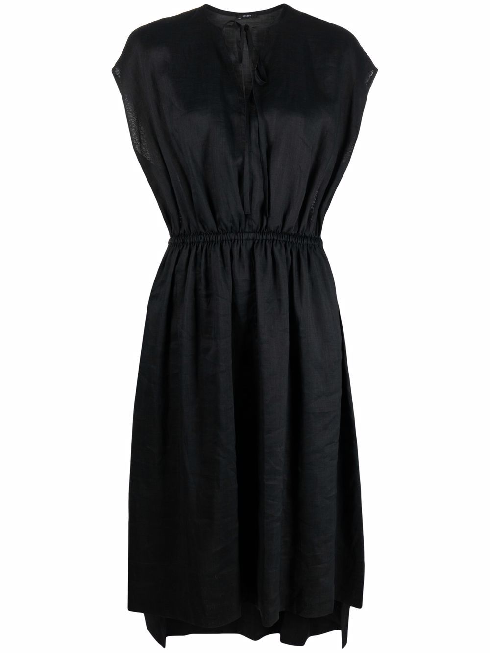 Sleeveless gathered-detail dress - Black