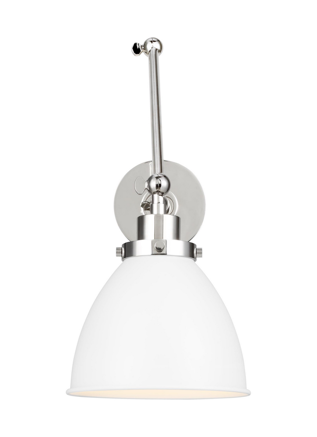 Visual Comfort Studio Wellfleet Wall Sconce in Matte White And Polished Nickel by Chapman & Myer