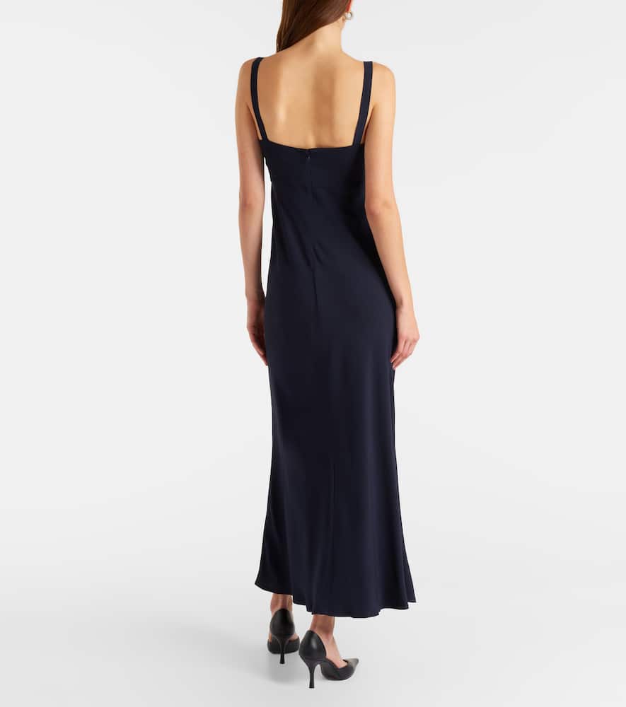 Bow-detail satin midi dress