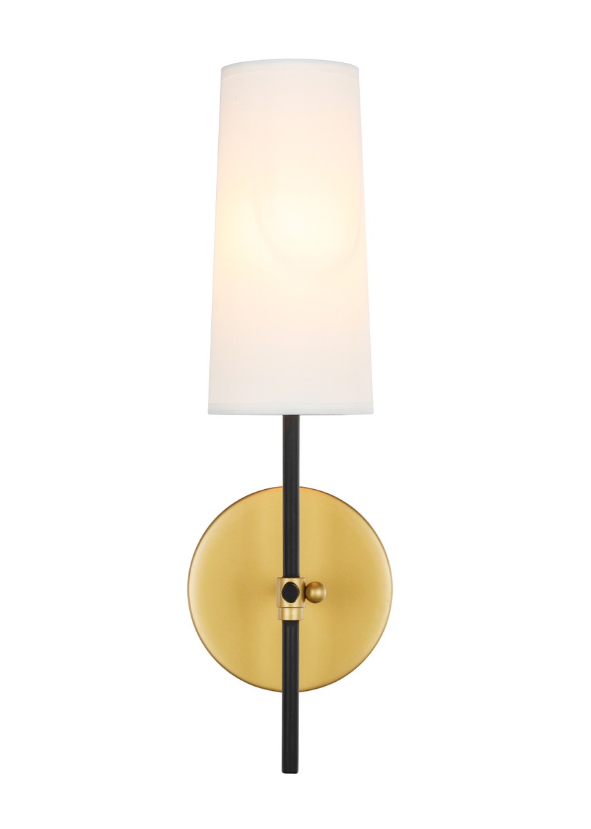 Brass and Black One Light Wall Sconce from the Mel Collection