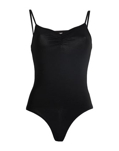 Woman Bodysuit Black Size 2 Polyester, Viscose, Elastane