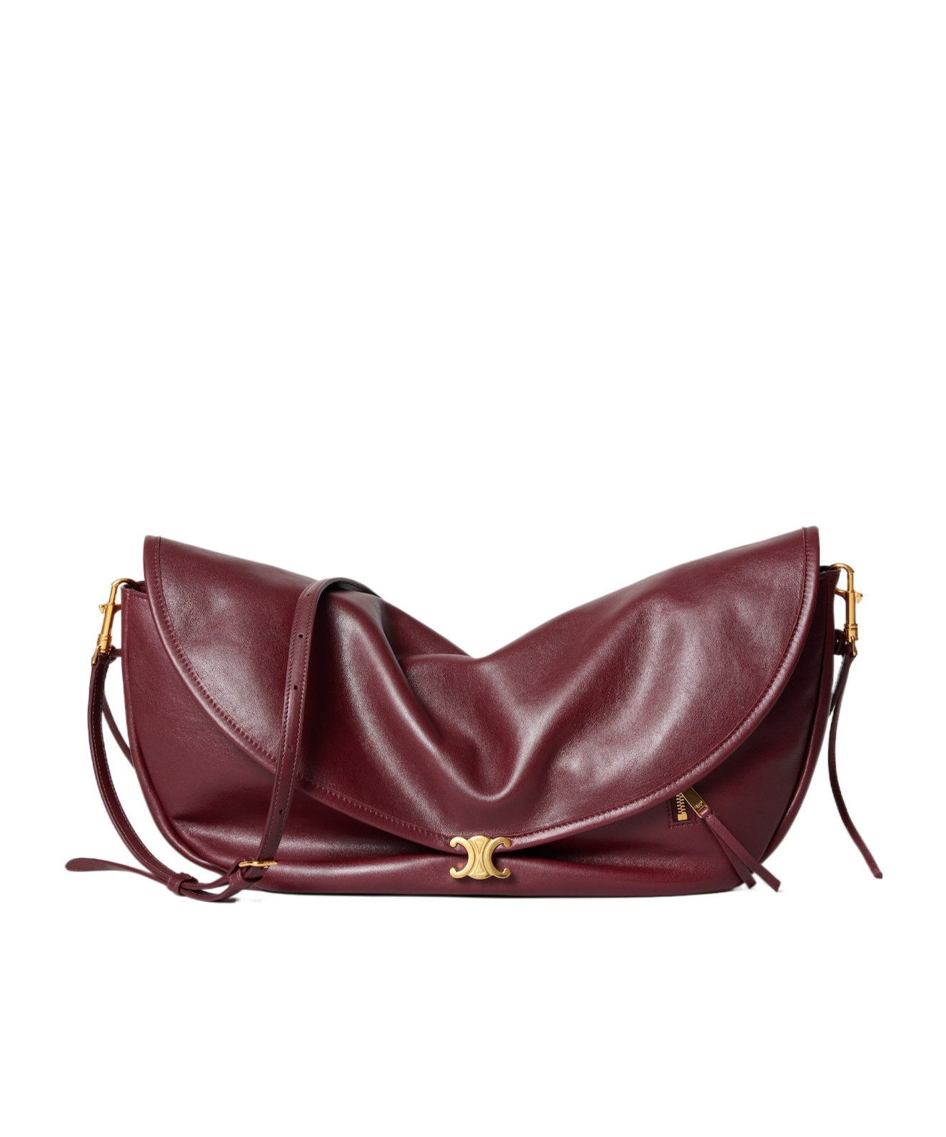 HALFMOON SOFT TRIOMPHE BAG IN SUPPLE SHINY LAMBSKIN