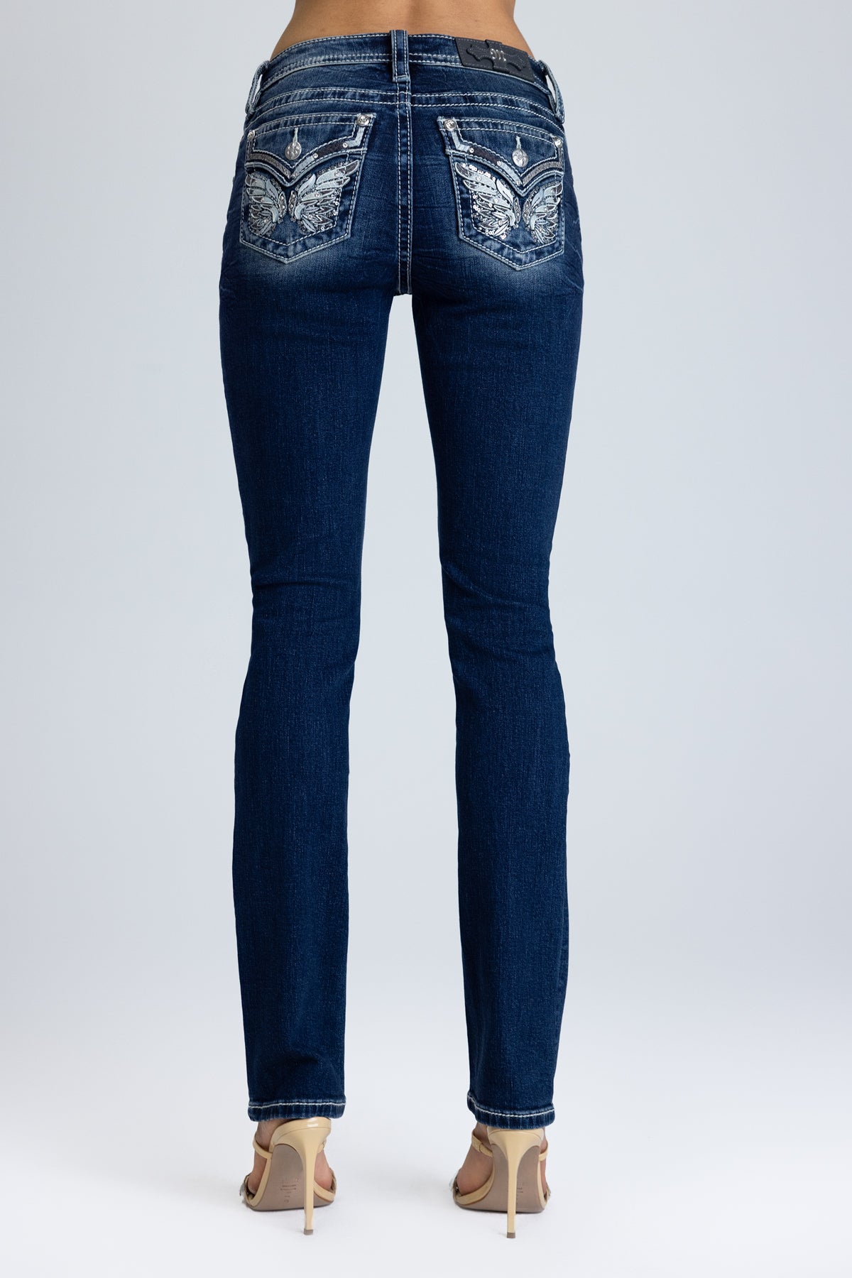 "Riyon Wings Straight Jeans