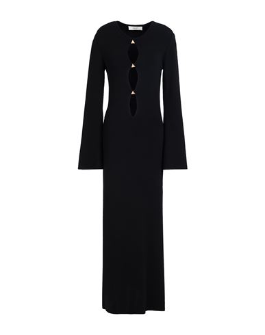 Woman Maxi dress Black Size 4 Viscose, Polyamide, Elastic fibres