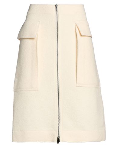 Woman Midi skirt Cream Size 6 Virgin Wool