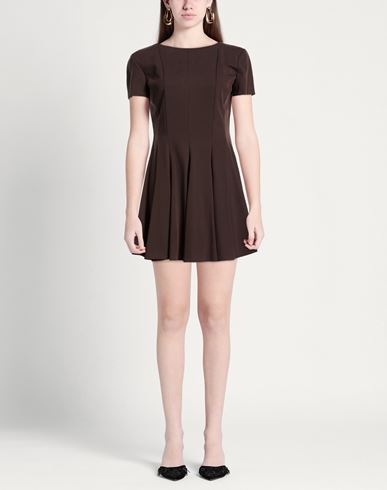 Woman Mini dress Chocolate brown Size 6 Polyester, Tencel, Elastane