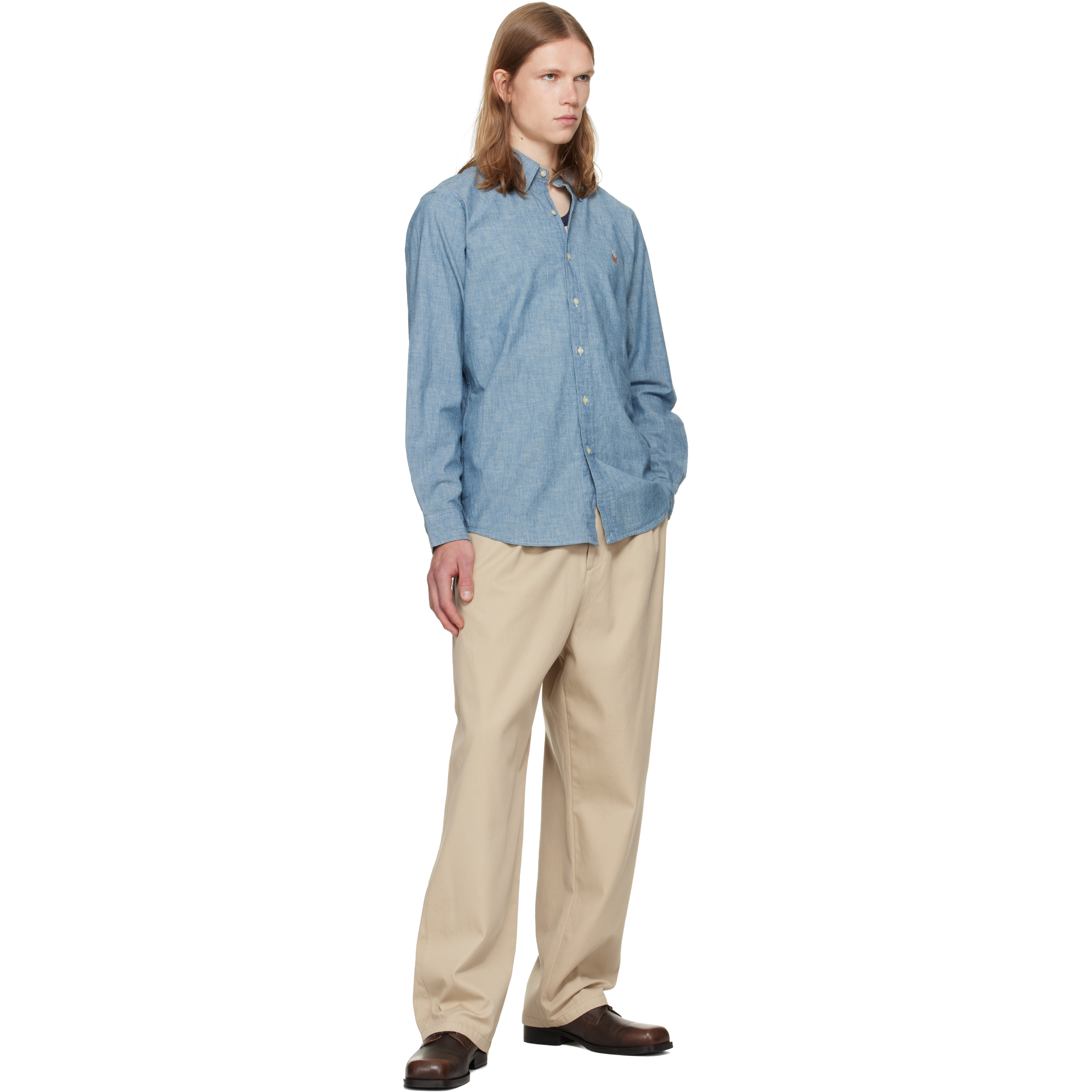 Blue Classic Fit Indigo Chambray Shirt