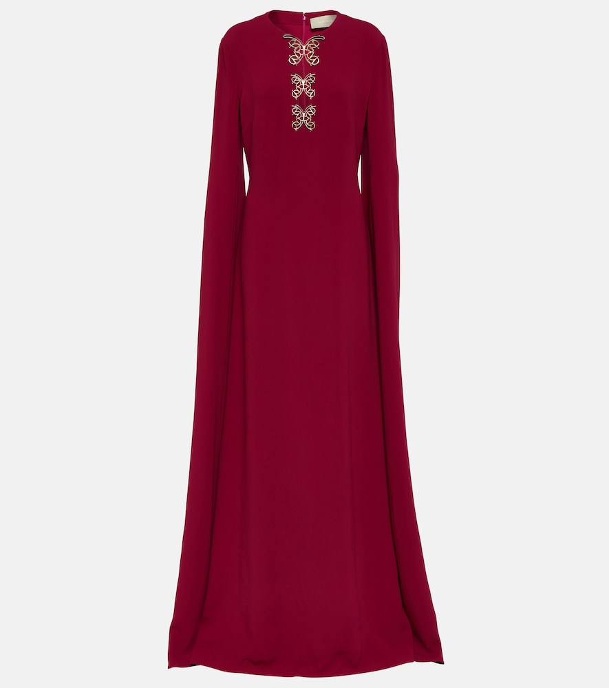 Embellished crêpe gown