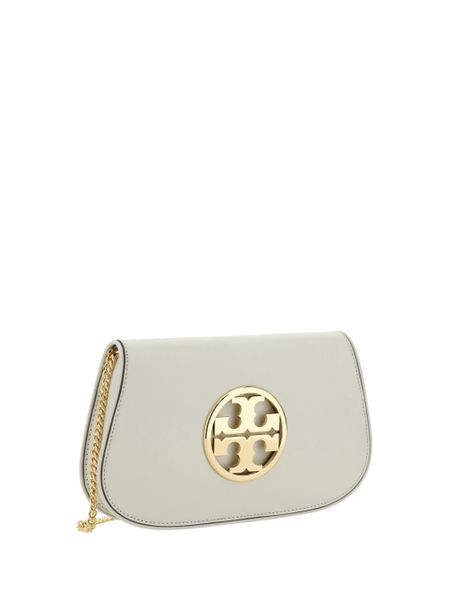 Tory Burch Logo Plaque Chain-Link Clutch Bag