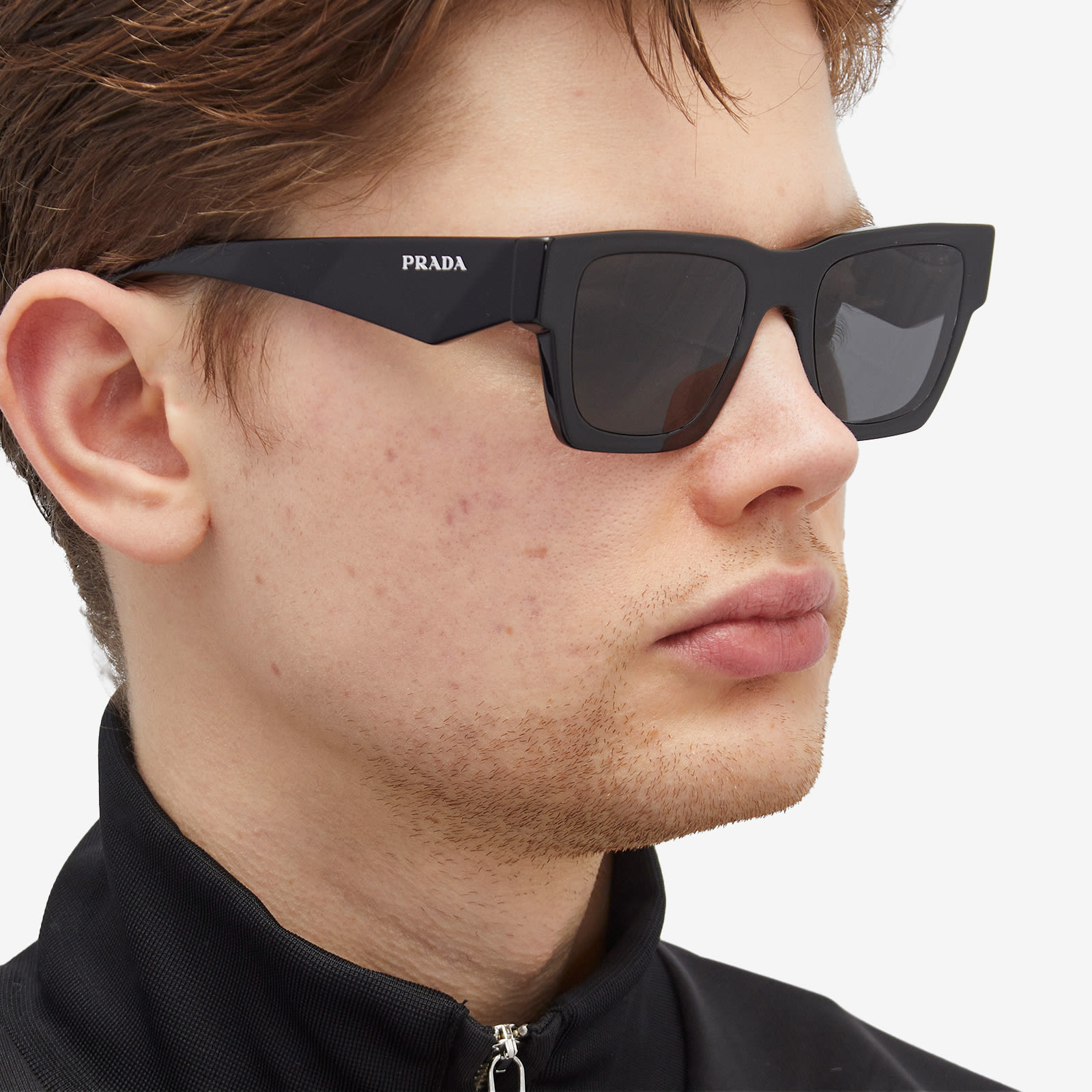 Men's PR A06S Sunglasses in Black/Dark Grey 