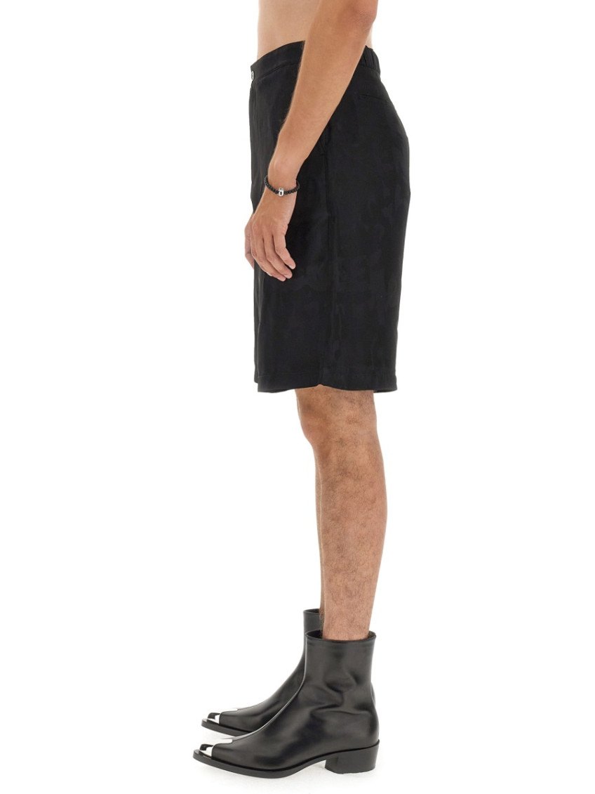 Black Textured Shorts