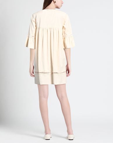 Woman Mini dress Ivory Size 8 Linen, Cotton