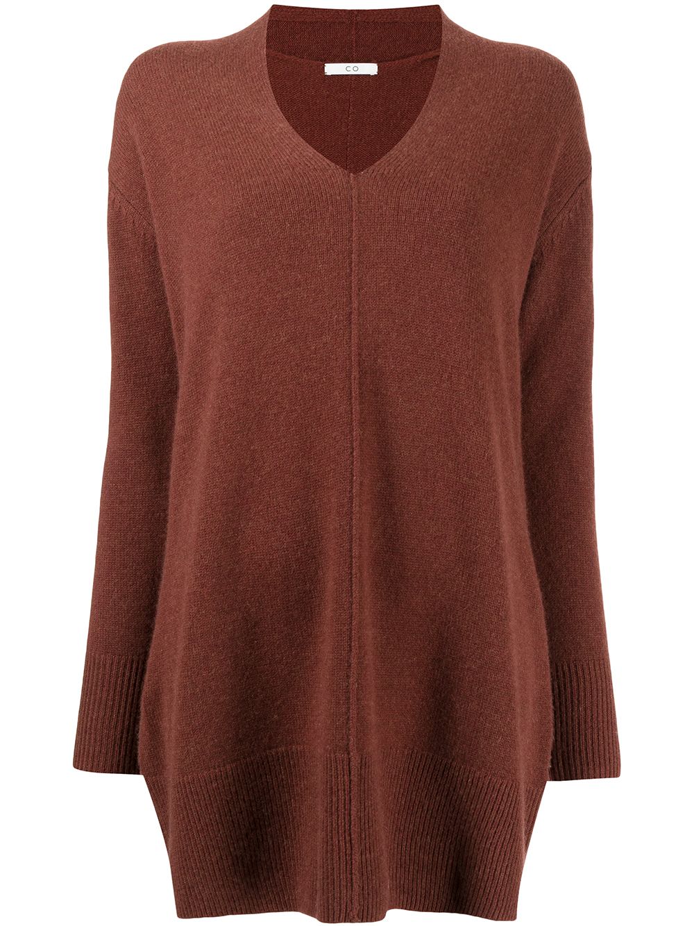 V-neck cashmere-knit top - Red